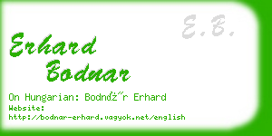 erhard bodnar business card
